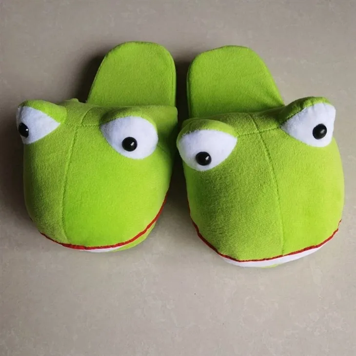 Cute Plush Frog Slippers. factory